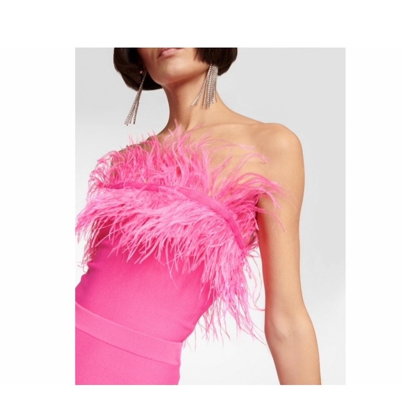 STAUD  Nellie Feather Top in Hot Pink- XS,S - Picture 4 of 14